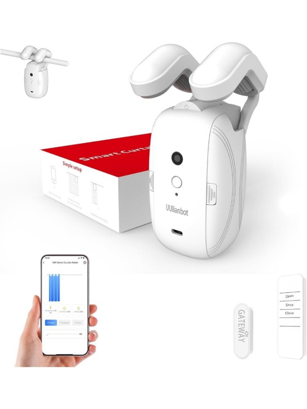 Smart Automatic Curtain Opener - Works with Alexa & Google Home, Easy Control